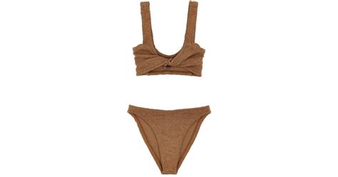 Hunza G Juno Bikini Set In Brown Lyst