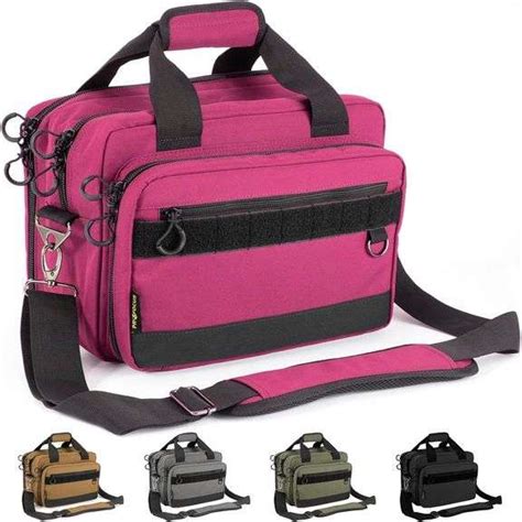 Range Bag Pistol Handgun Bag Gun Carrying Case for Handguns and Ammo with Lockable Zippers Pink ...