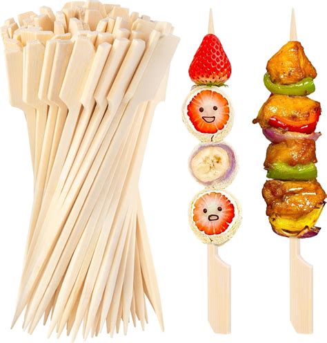 Amazon 300 Pcs Bamboo Wooden Skewers For Appetizers 4 7 Inch