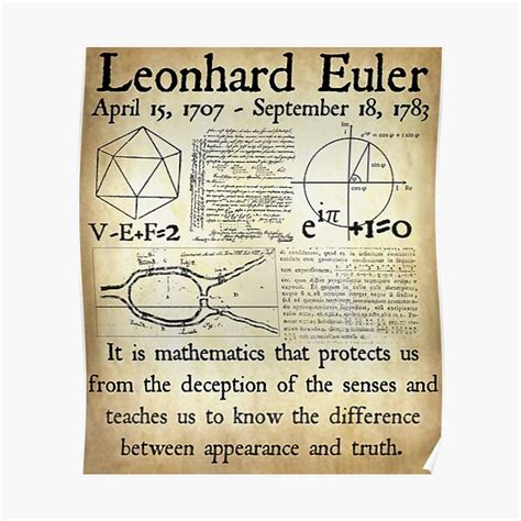 Leonhard Euler Mathematics And Truth Quote Each Problem Solved Vintage