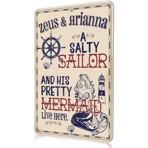 A Salty Sailor And Pretty Mermaid Signe En M Tal Signe D Tain Fer