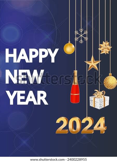 Seasons Greetings Happy New Year 2024 Stock Vector (Royalty Free ...