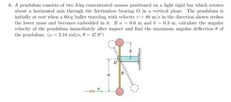 Solved A Pendulum Consists Of Two Kg Concen Solutioninn