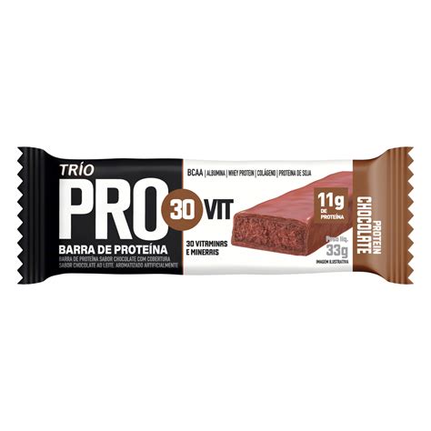 Barra De ProteÍna Fondue De Chocolate Cobertura Chocolate Ao Leite TrÍo Protein Pacote 33g