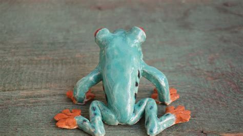 Keramik Frosch Figur Keramik Skulptur Tier Skulptur Grüner Etsy