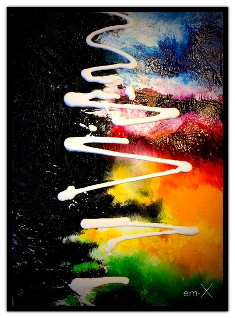 Rainbow Acryl Painting Farben Spachtel Regenbogen Abstrakt Von