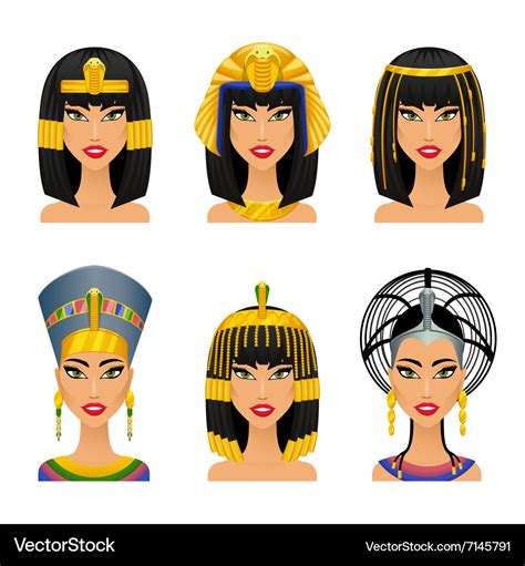 Cleopatra egyptian queen Royalty Free Vector Image