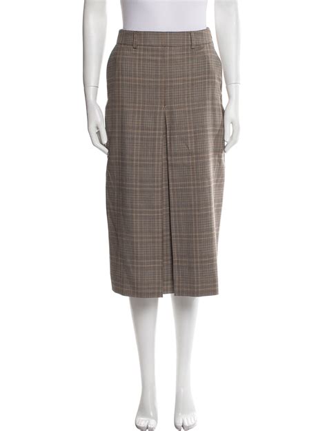 Prada Pleated Accents Midi Length Skirt W Tags Neutrals Skirts