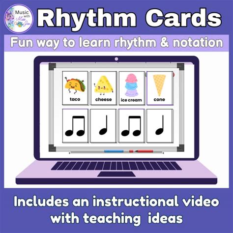 Printable Rhythm Cards - Teach rhythm patterns & music notation - No Prep!