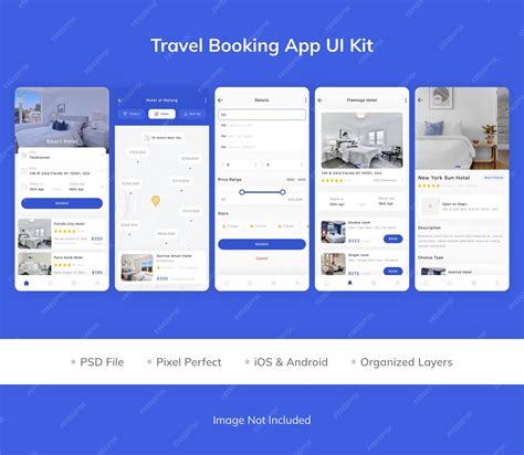 Premium PSD | Travel booking app ui kit