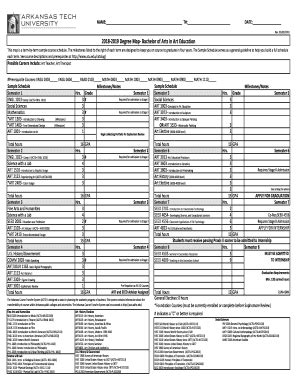 Fillable Online 2018 2019 Degree Map Bachelor Of Arts In Art Education