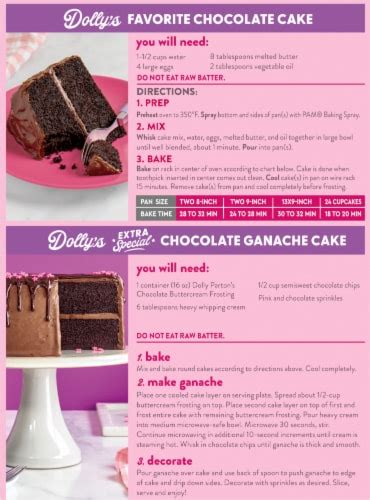 Duncan Hines® Dolly Parton's Favorite Chocolate Flavored Cake Mix, 18 ...