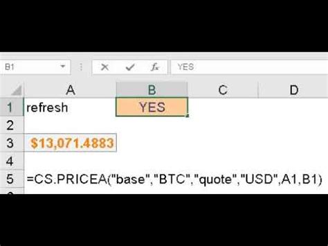 Refresh Any Crypto Price At Any Time In Excel Googlesheets Using