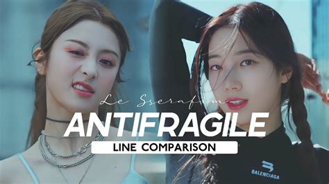 Le Sserafim Antifragile Line Comparison Without Yunjin Youtube