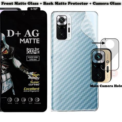 Redmi Note 10 Pro Max Combo Matte Tempered Glass Camera Protector