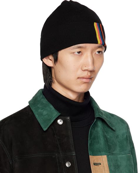 Paul Smith Black Artist Stripe Beanie Paul Smith