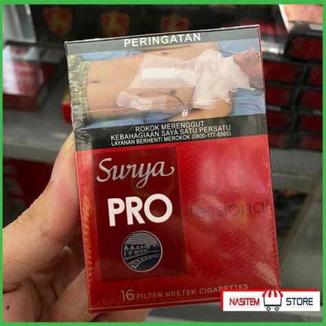 Jual ROKOK SURYA PRO MILD MERAH RED FILTER KRETEK CIGARETTES ISI 16