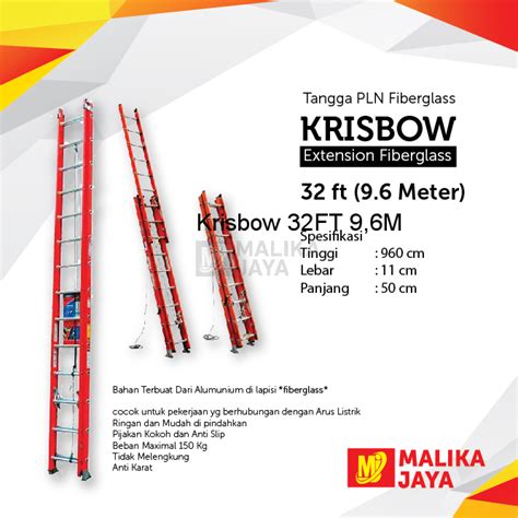 Tanggga Extension Fiberglass 32FT 9 6 Meter Merk Krisbow