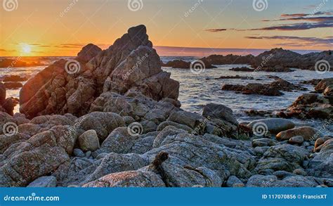 Sunset View from the Beach at Monterey California Stock Photo - Image ...