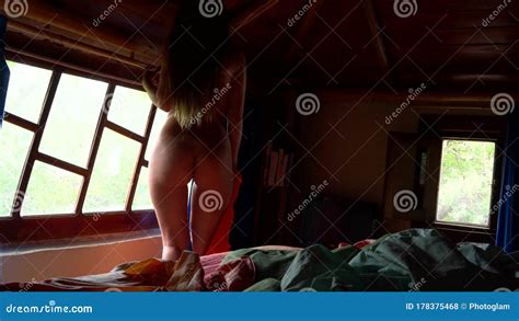 Beautiful Naked Woman Getting Naked At The Window S Room Stock Footage Video Of Front Face