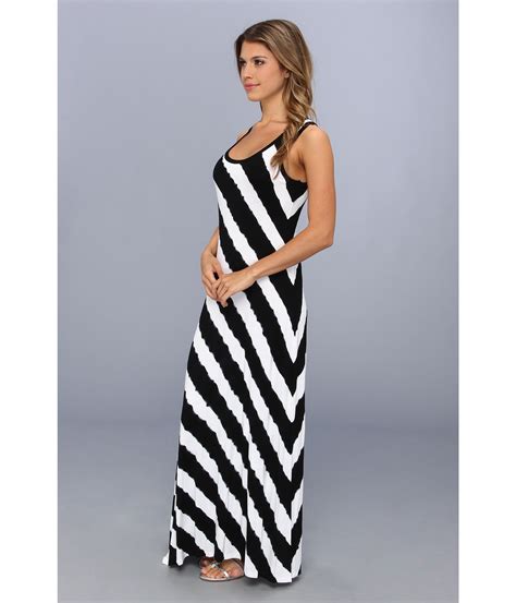 Calvin Klein Tie Dye Striped Maxi Dress In Black Lyst