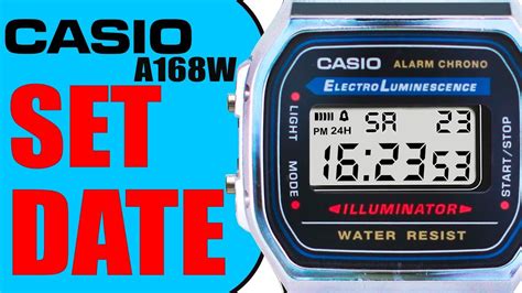 Casio A168 W How to set the DATE 90 seconds tutorial in 4K การ