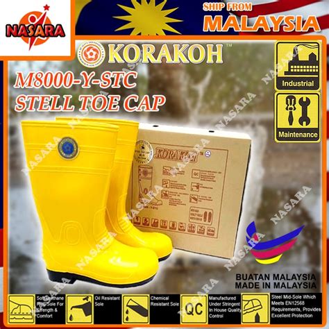 Nasara Korakoh Steel Toe Cap Yellow Rubber Boot Highcut M Y