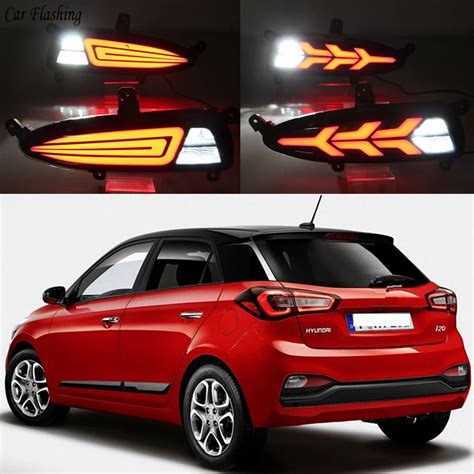 2pcs Multi Function Led Reflector Lamp Rear Fog Lamp Bumper Light Brake Light Auto Bulb Reverse