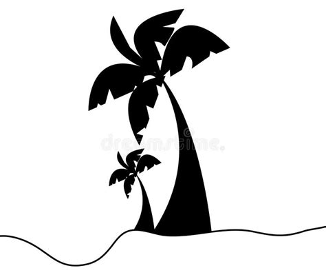 Palm Tree Silhouette Vector Palm Tree Dillustration Stock Vector