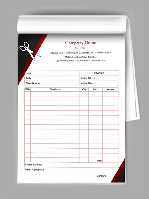 Bill Book Invoice Designs