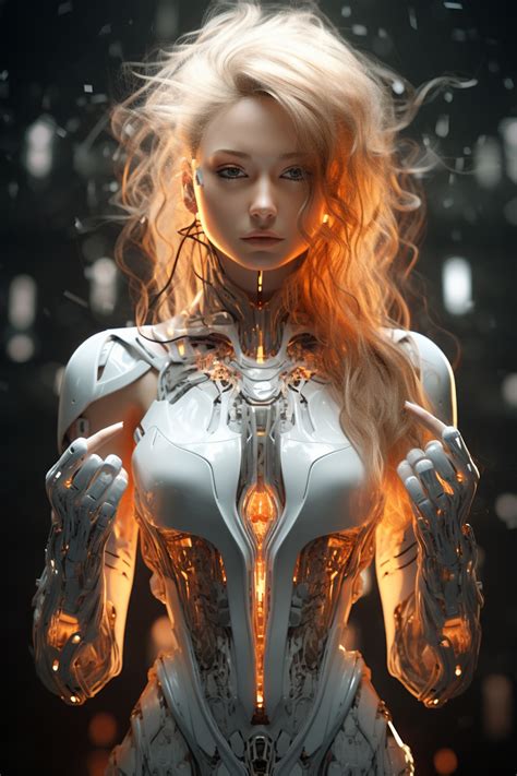 A Woman Dressed In A Robot In The Style Of Futuristic Cyberpunk Dark