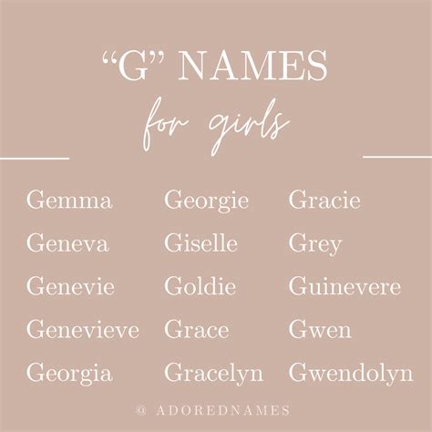 Names For Girls That Start With G — Adored Names