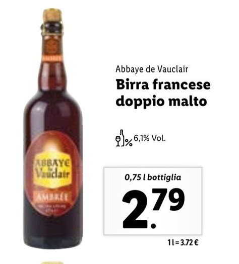 Abbaye De Vauclair Birra Francese Doppio Malto L Bottiglie Offerta