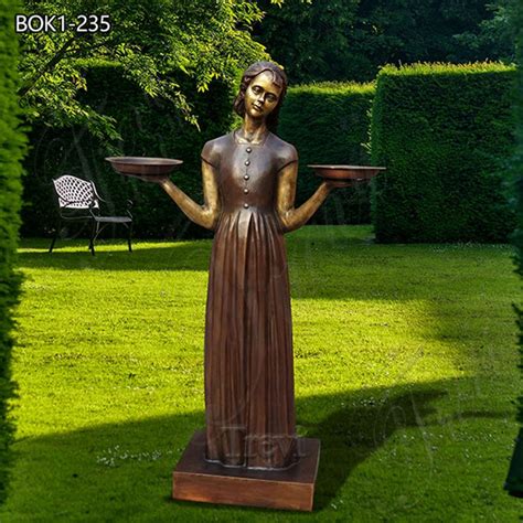 Custom Life Size Bronze Bird Girl Statue Garden Decor Supplier Bok1 235