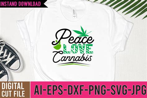 Peace Love Cannabis Svg Cut File So Fontsy