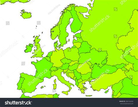 Europe Green Vector Political Map State 스톡 벡터로열티 프리 284142650