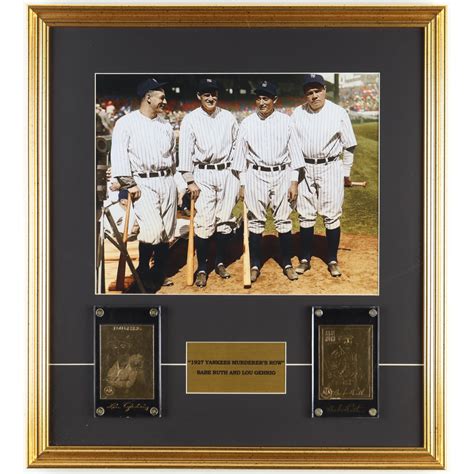 Babe Ruth Lou Gehrig Custom Framed Photo Display With Set Of Lou