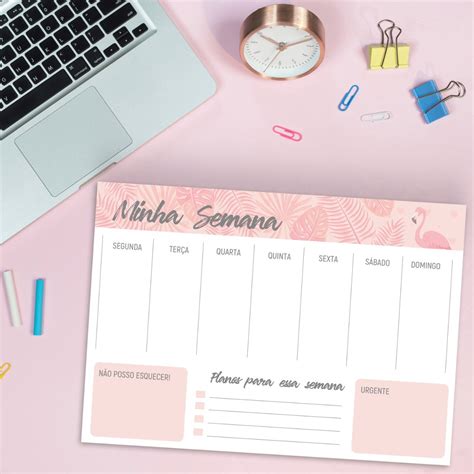 Planner Semanal Flamingo Elo7 Produtos Especiais