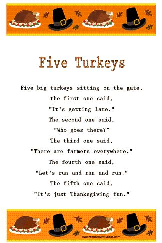 Thanksgiving Song: Lyrics for "Five Turkeys" with a Learn Along Video