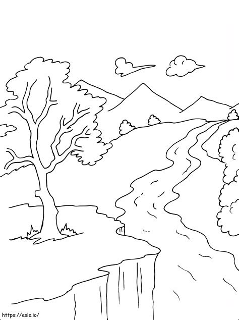 Printable River Coloring Page