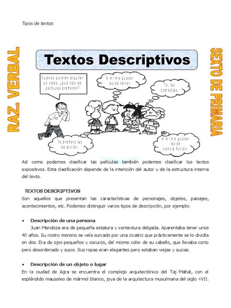 Tipos De Textos Descriptivos Para Niños De Primaria 15 Tipos De Textos Y Sus Caracteristicas