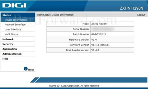Zte Zxhn H298n Hyperoptic Device Information Router How to Configure ...