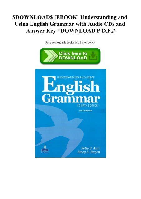 Understanding And Using English Grammar 4th Edition Pdf