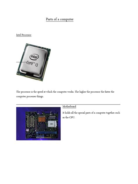 Parts of a computer | PDF