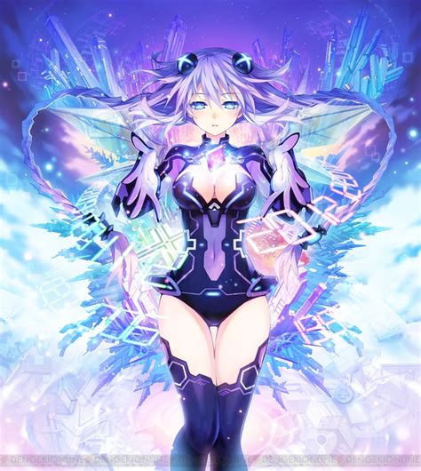 Safebooru 1girl Blue Eyes Bodysuit Braid Breasts Choujigen Game