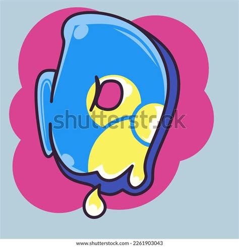 Vector Illustration Letter O Graffiti Character Stock Vector (Royalty ...