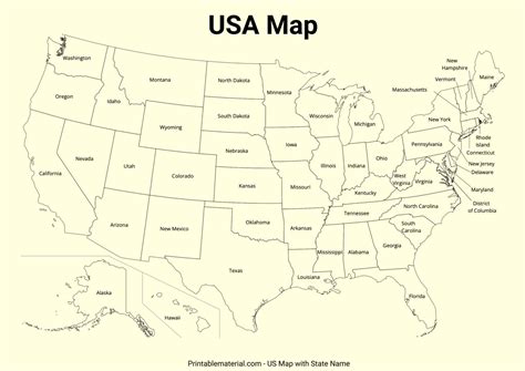 Blank US Maps with States (50+ Printable PDF)