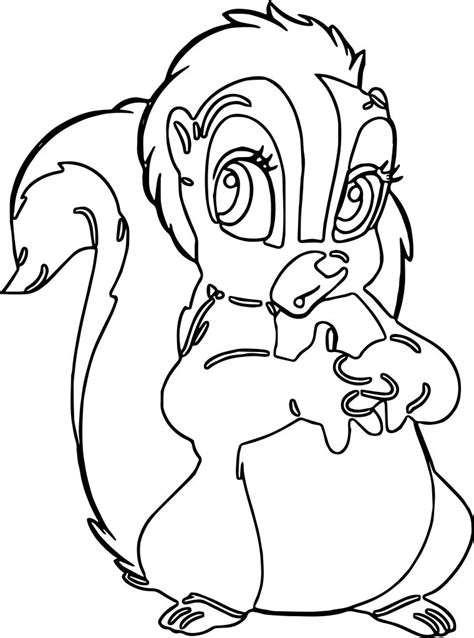 Bambi S Flower The Skunk Flower Curious Coloring Pages Wecoloringpage