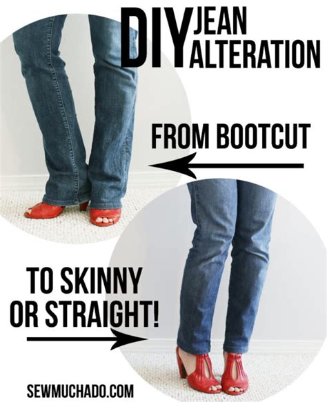 DIY Jean Alteration: From Bootcut to Skinny or Straight! - Sew Much Ado