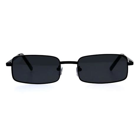 Buy Sa Mens Retro Vintage Narrow Rectangular Pimp Metal Sunglasses